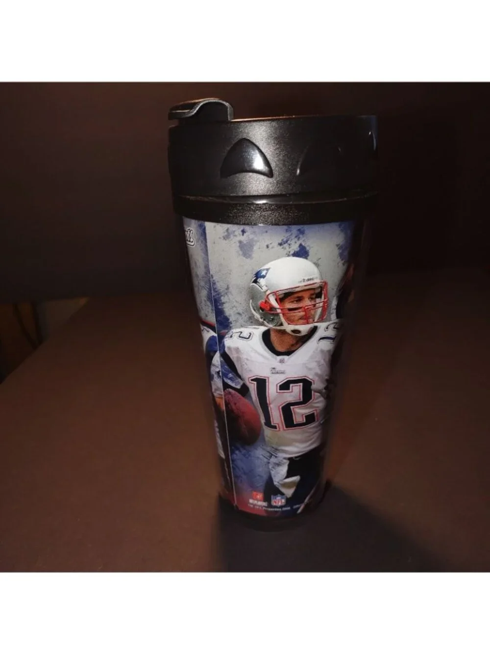 New England Patriots Thermoserv Tumbler 16 Oz NFL Players Tom Brady & Tedy Brusc
